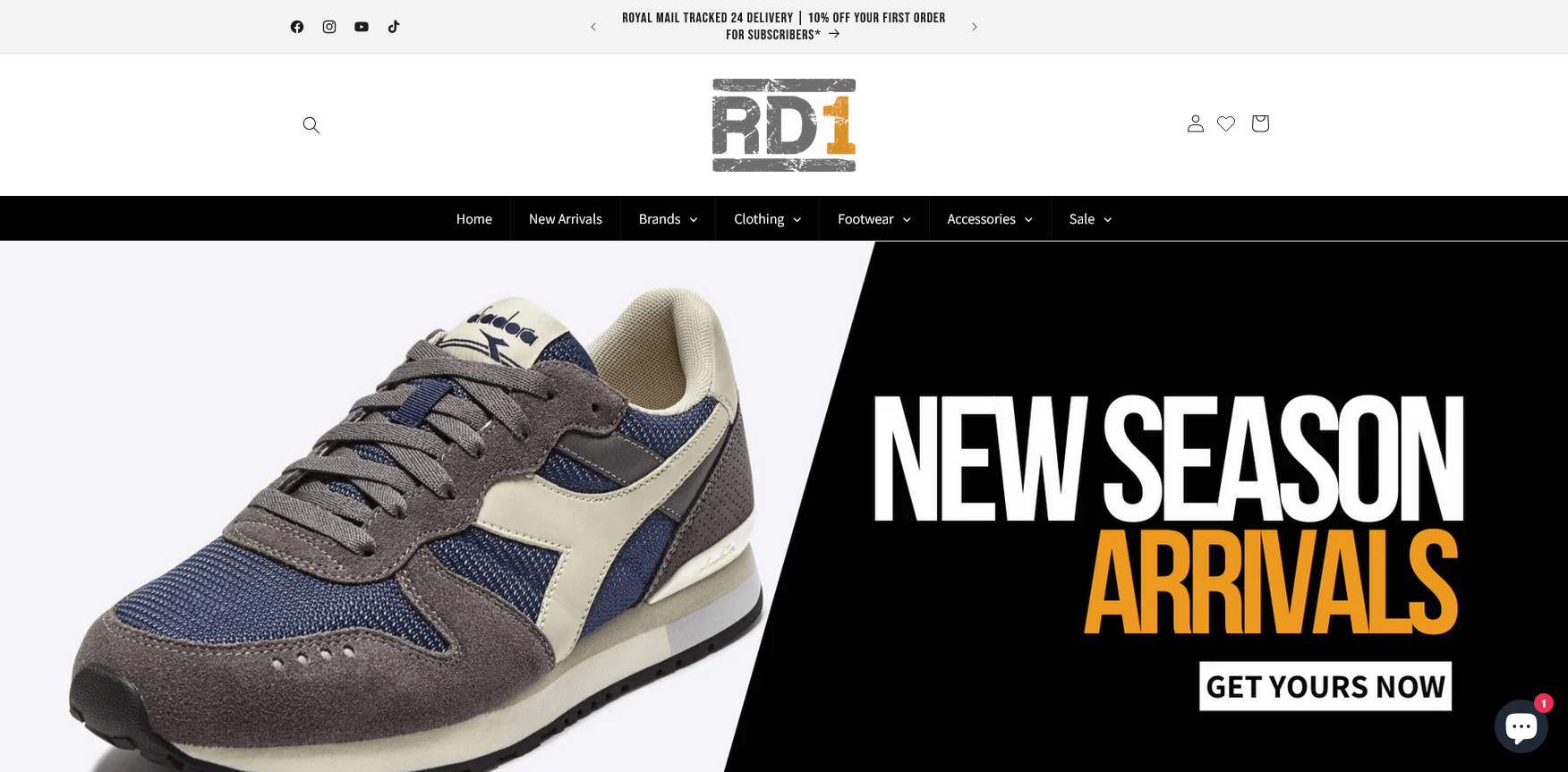 Home RD1 Clothing Website Screenshot 001