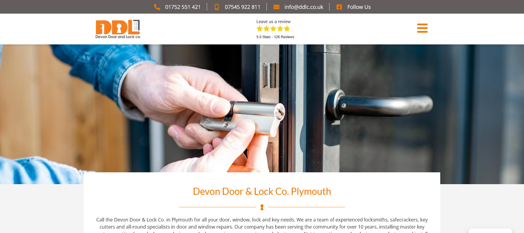 Devon Door & Lock Company Website Screenshot 001