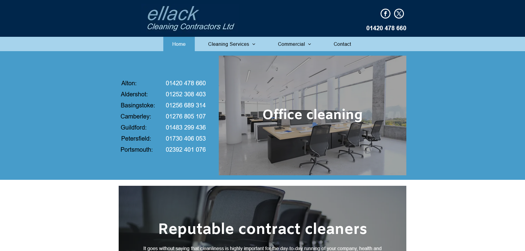 Ellack Cleaning Contractors Ltd Website Screenshot 001