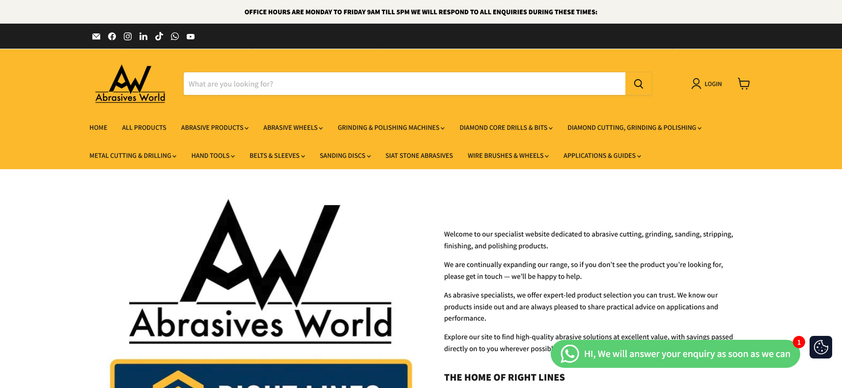 Abrasives World Website Screenshot 001