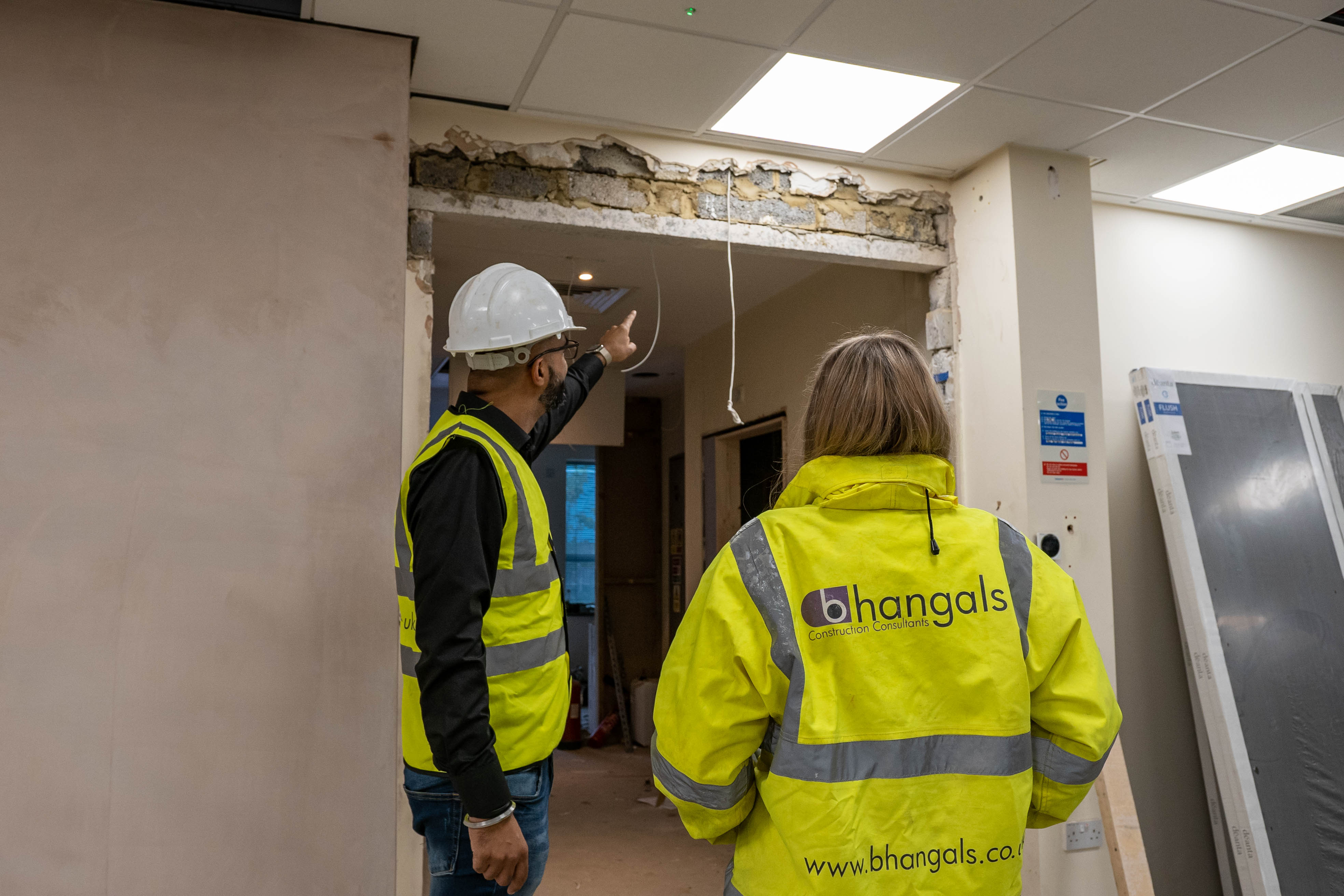 Bhangals quantity surveyors inspecting the site