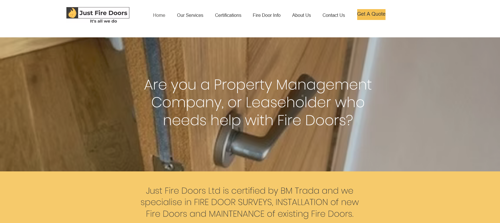 Just Fire Doors Ltd Website Screenshot 001