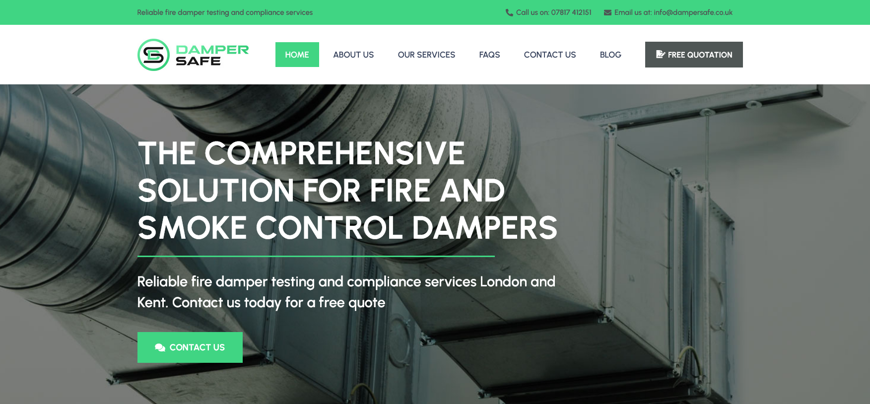 Damper Safe Ltd Website Screenshot 001