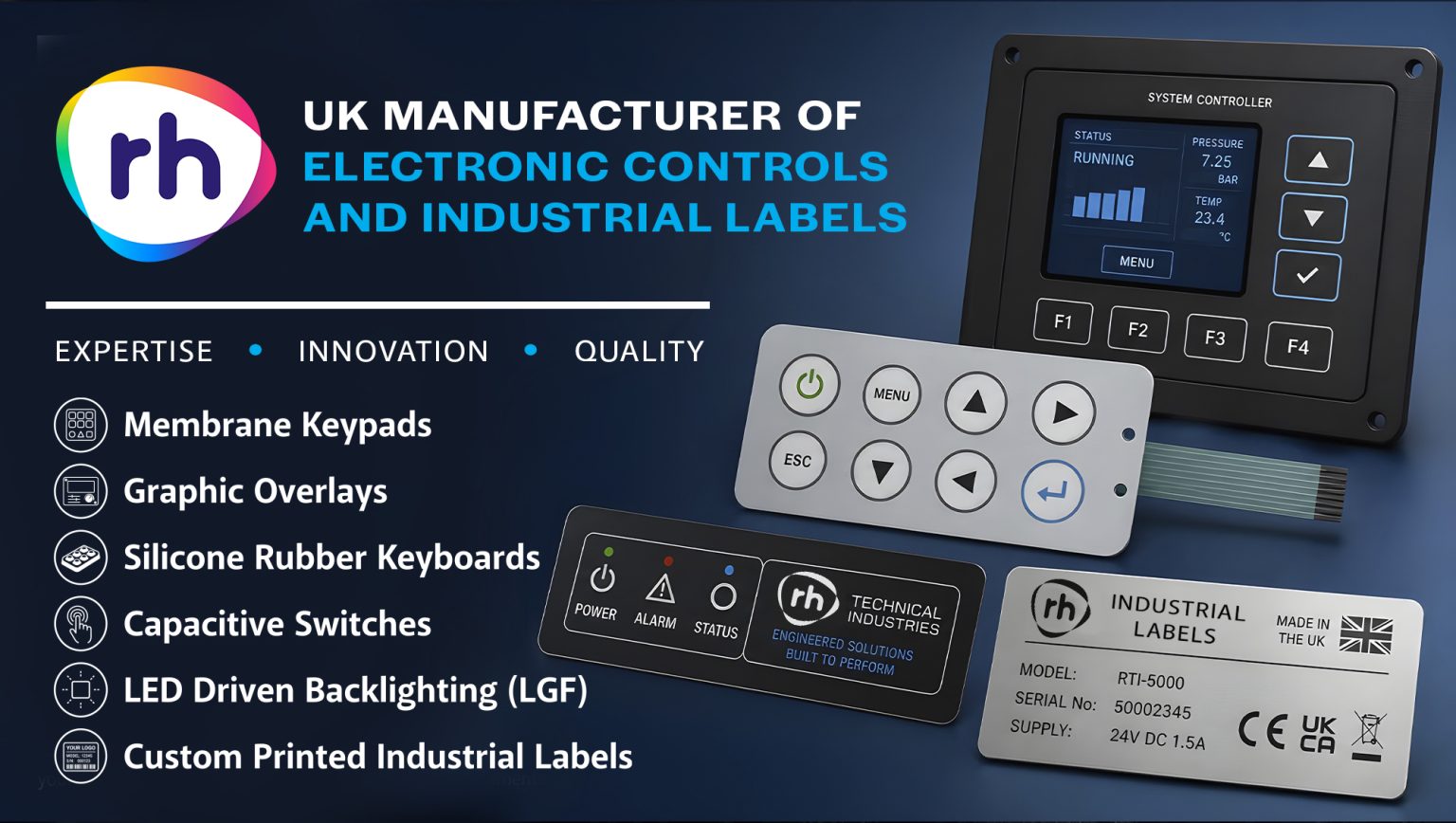 What does it mean to be a UK manufacturer of bespoke electronic goods and labels?