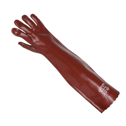 Heavyweight Red PVC Gauntlet Gloves 22"