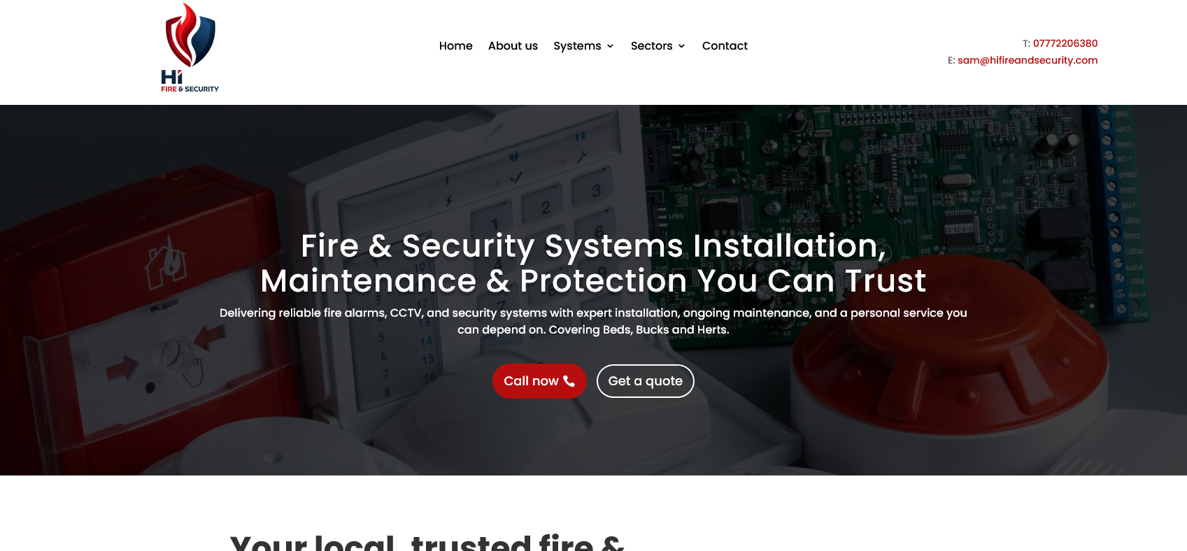Hi Fire & Safety Solutions Website Screenshot 001