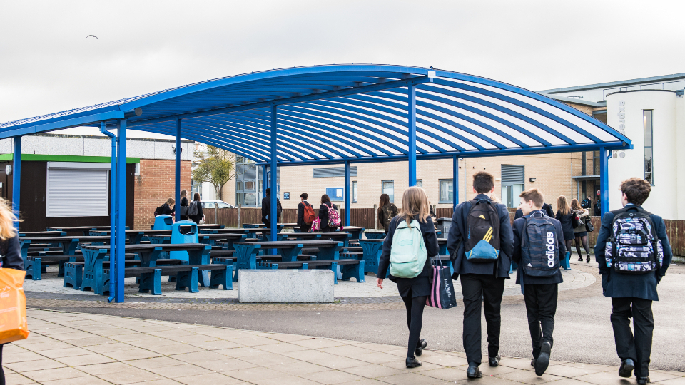 A&S Landscape playground shelters creating safe, covered spaces for play in all weather.
