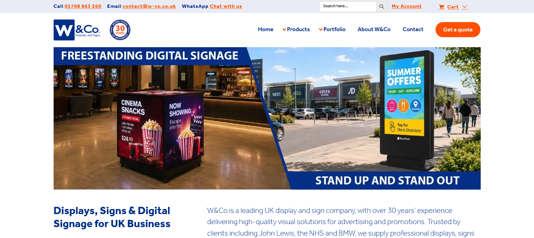 W&Co Displays & Signs Ltd Website Screenshot 001
