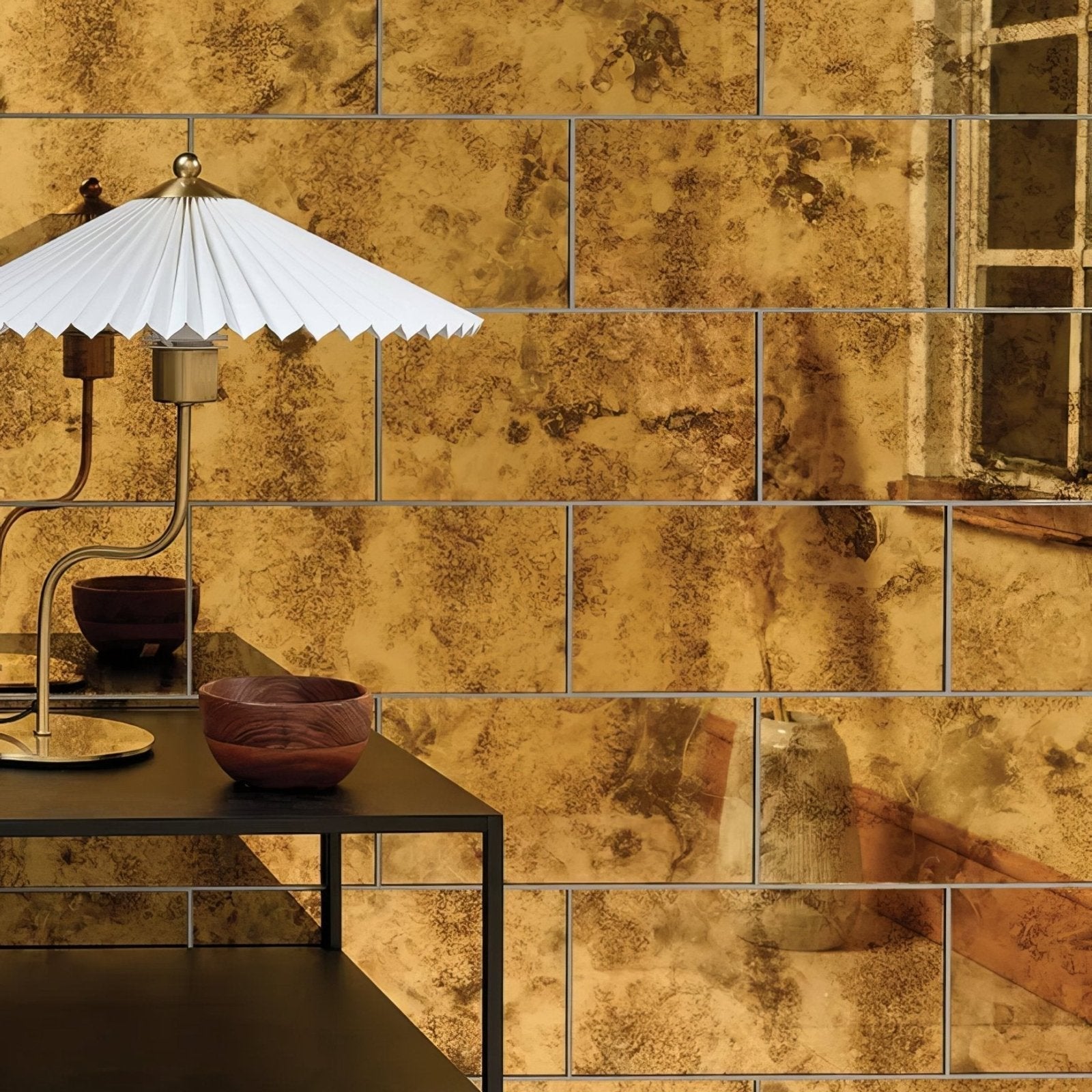 Rococo Glass Mirror Brass