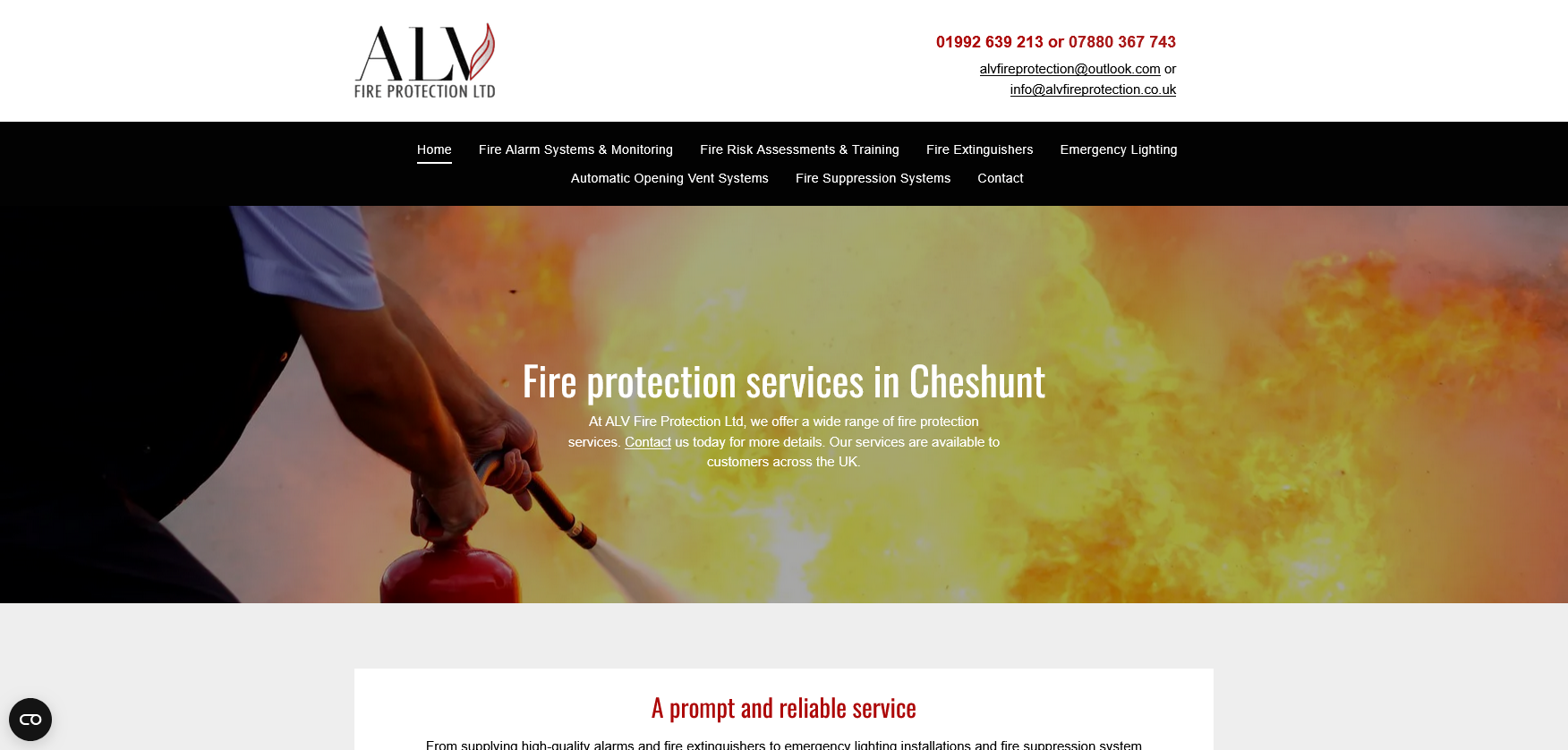 ALV Fire Protection Ltd Website Screenshot 001
