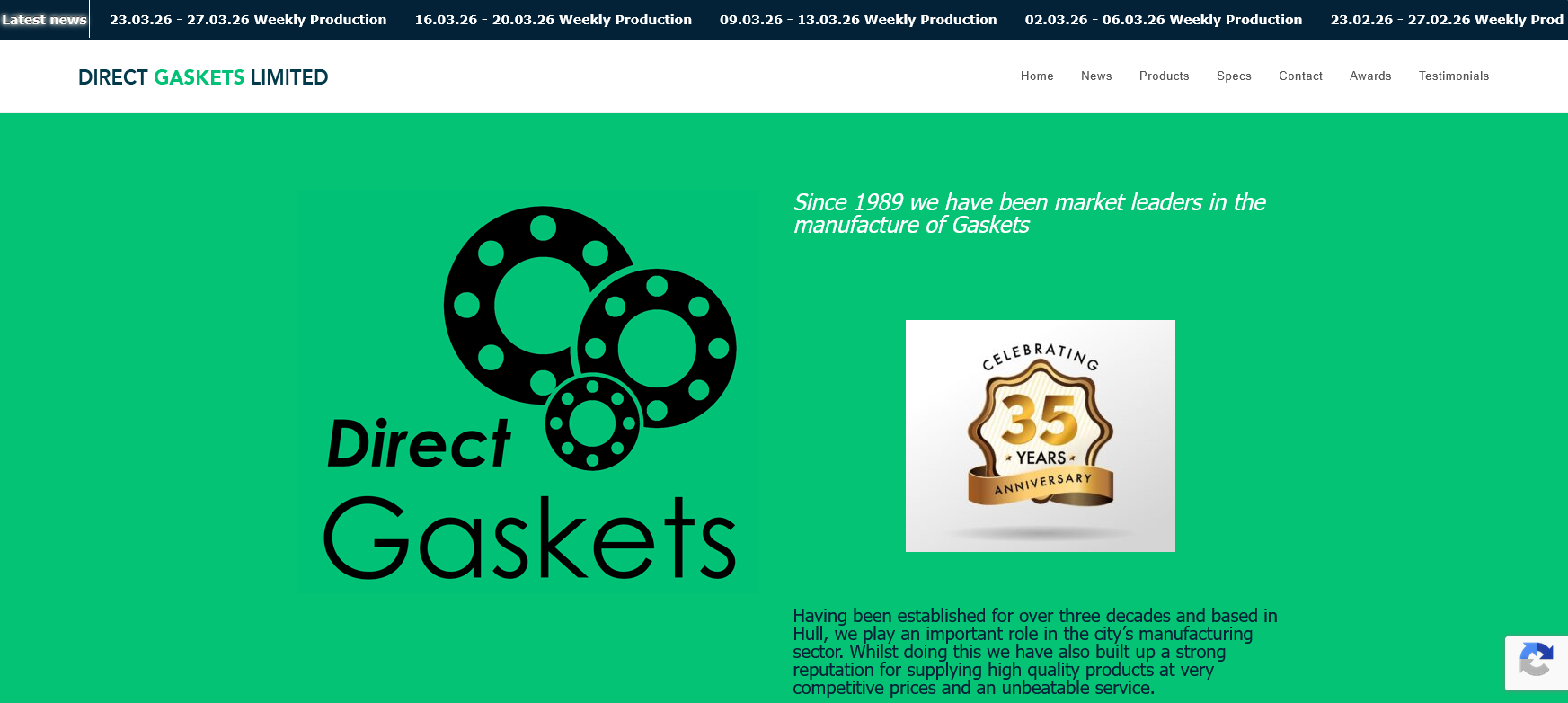 Direct Gaskets Ltd Website Screenshot 001