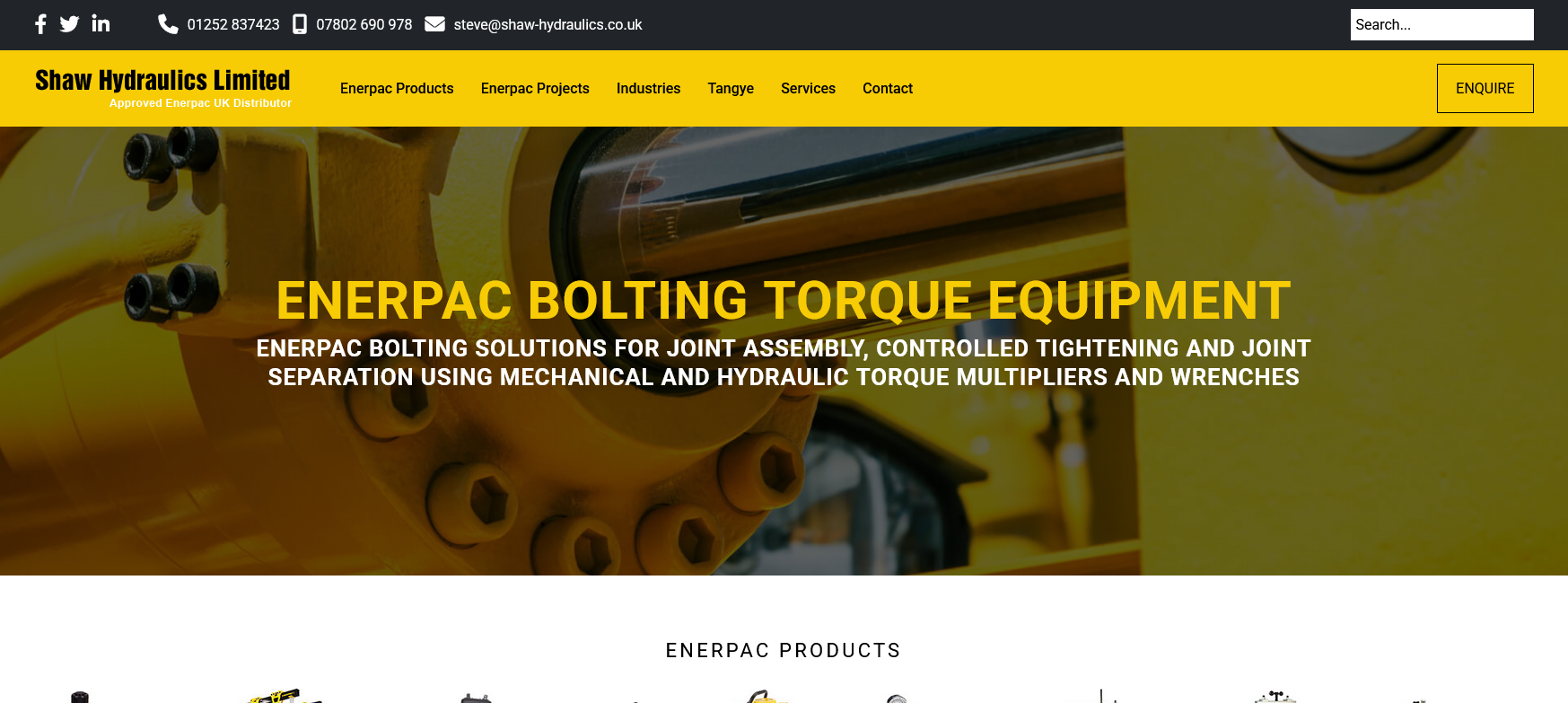 Shaw Hydraulics Ltd Website Screenshot 001