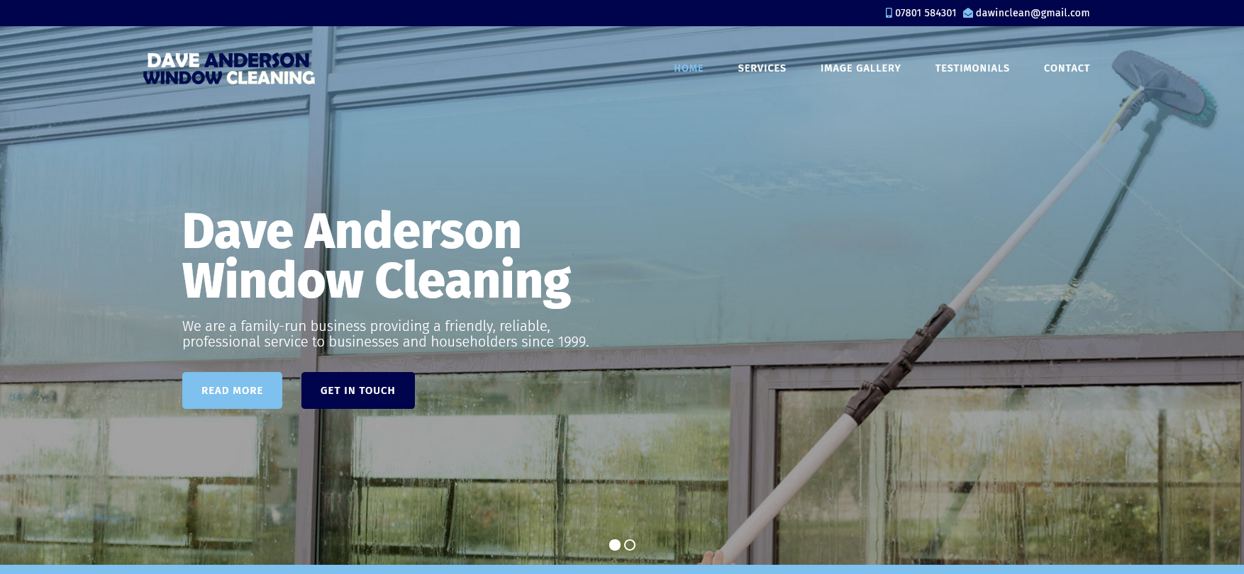Dave Anderson Window Cleaning Website Screenshot 001