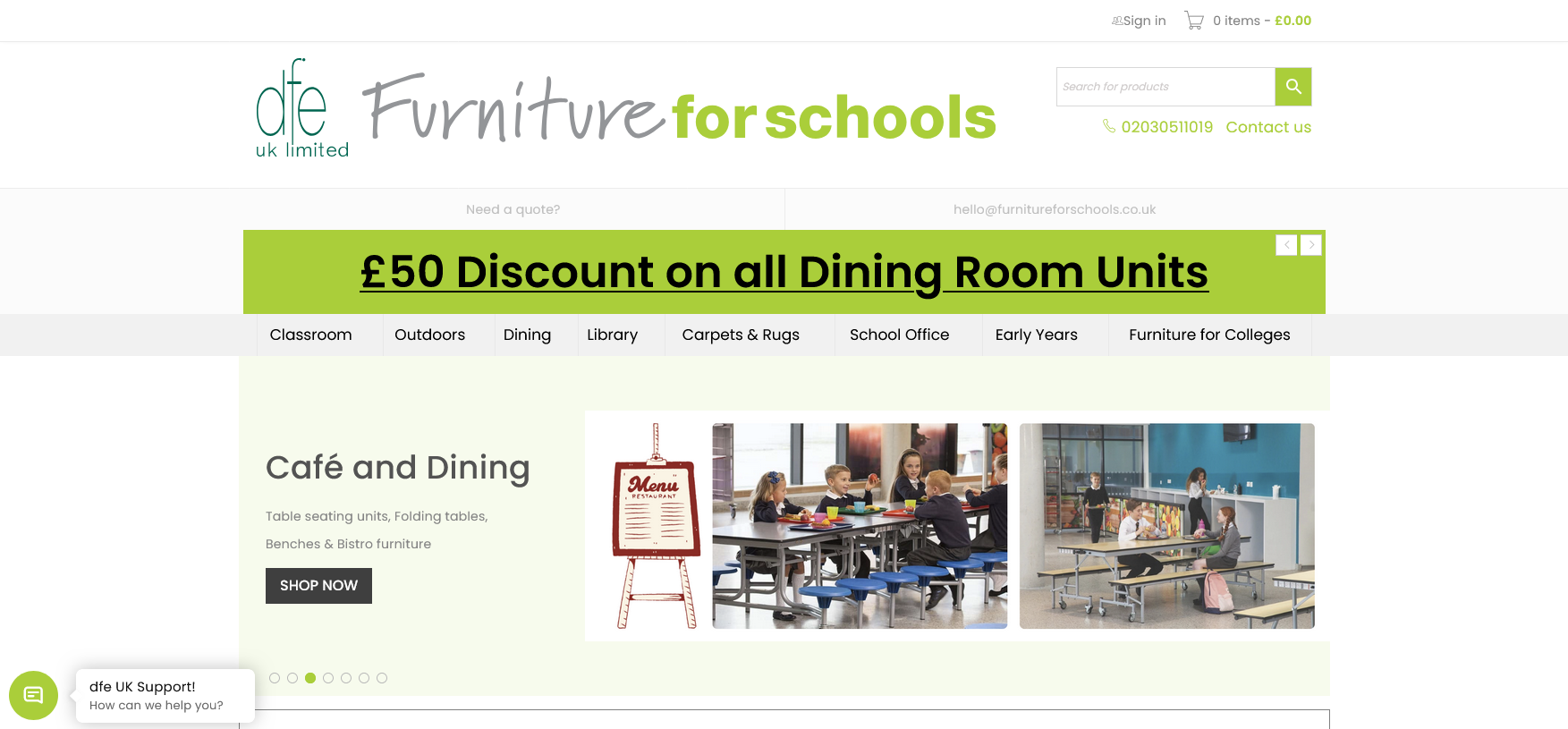 Furniture for Schools Website Screenshot 001