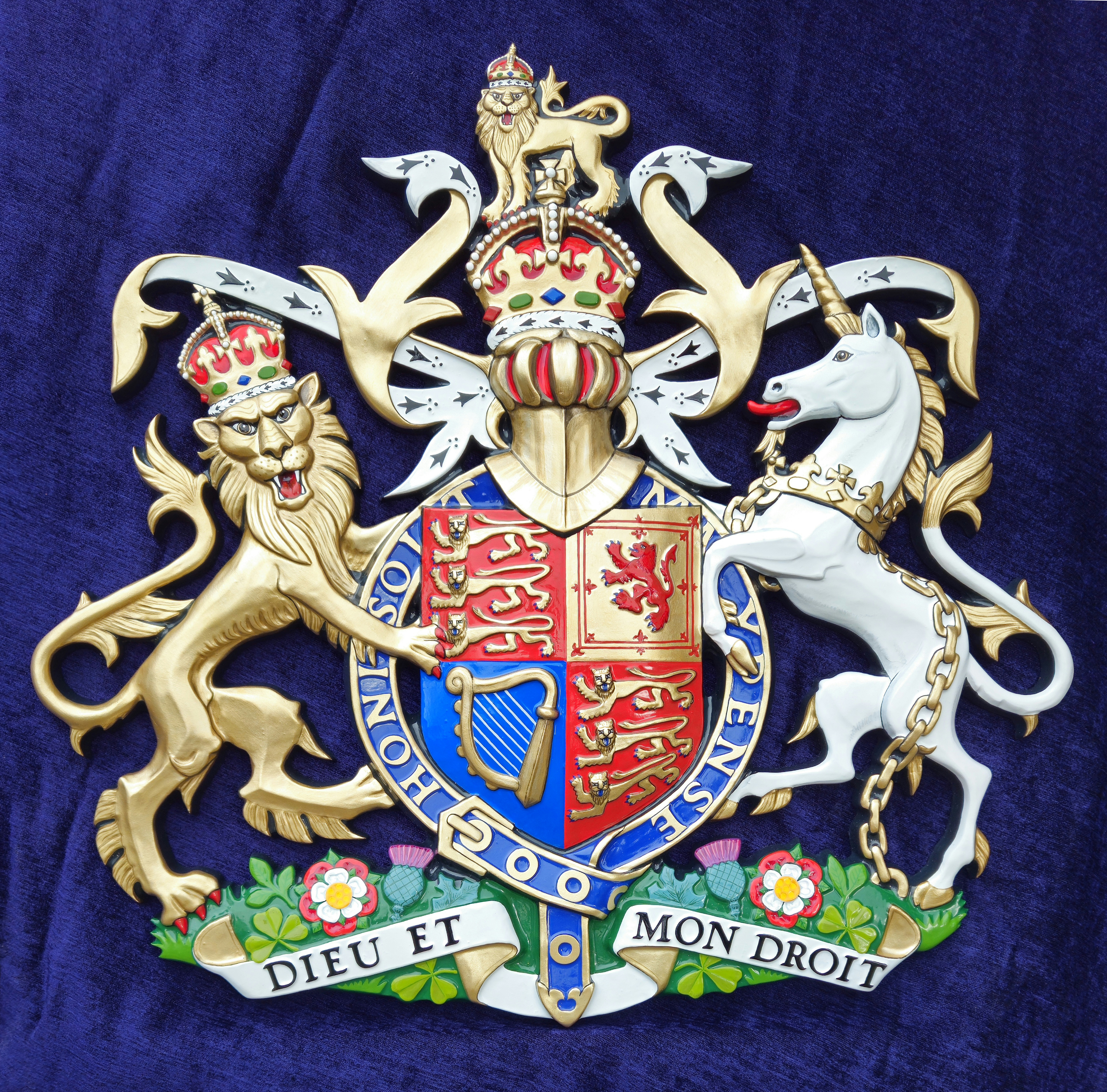 Bespoke, Cast, Coats of Arms Detailed in Relief and Expertly Hand-Painted.