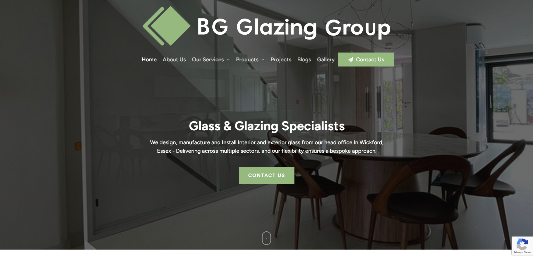 BG Glazing Group Website Screenshot 001