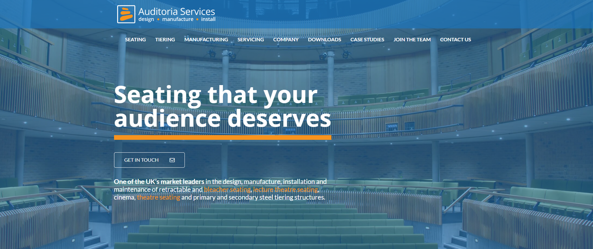 Auditoria Services Lecture and Theatre Seating Site