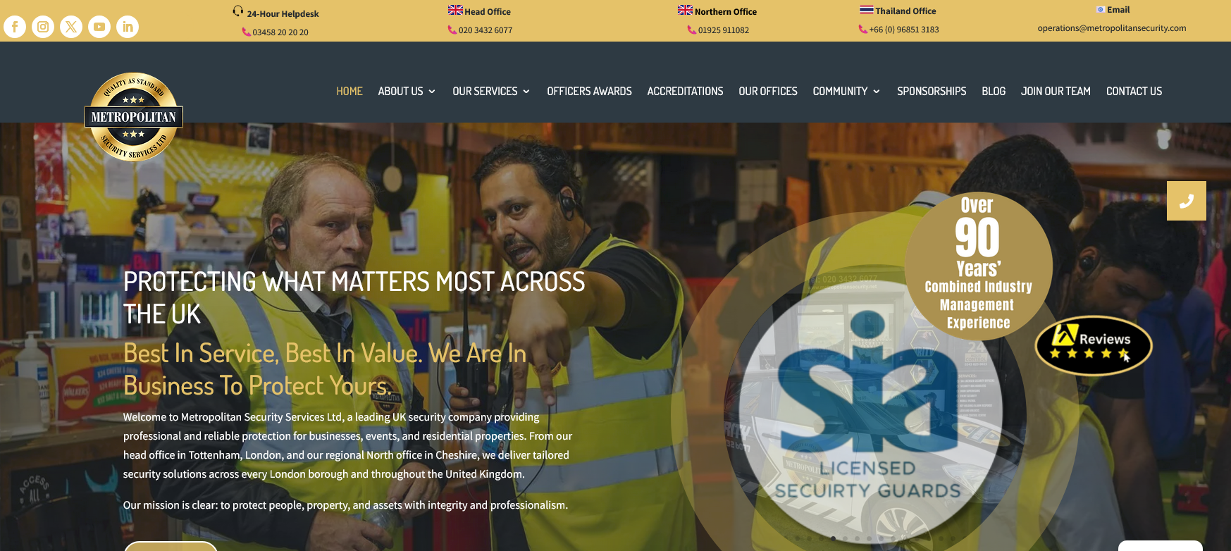 Metropolitan Security Services Ltd Website Screenshot 001
