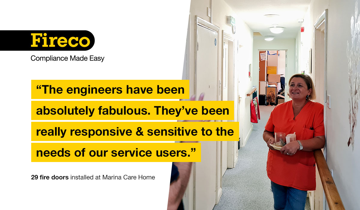 A positive quote about our fire door installs from a client