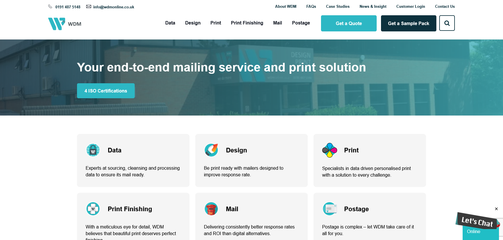 Washington Direct Mail Ltd Website Screenshot 001