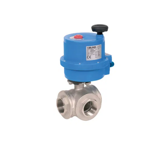 Electrically Actuated Three-Way Ball Valves in Brass