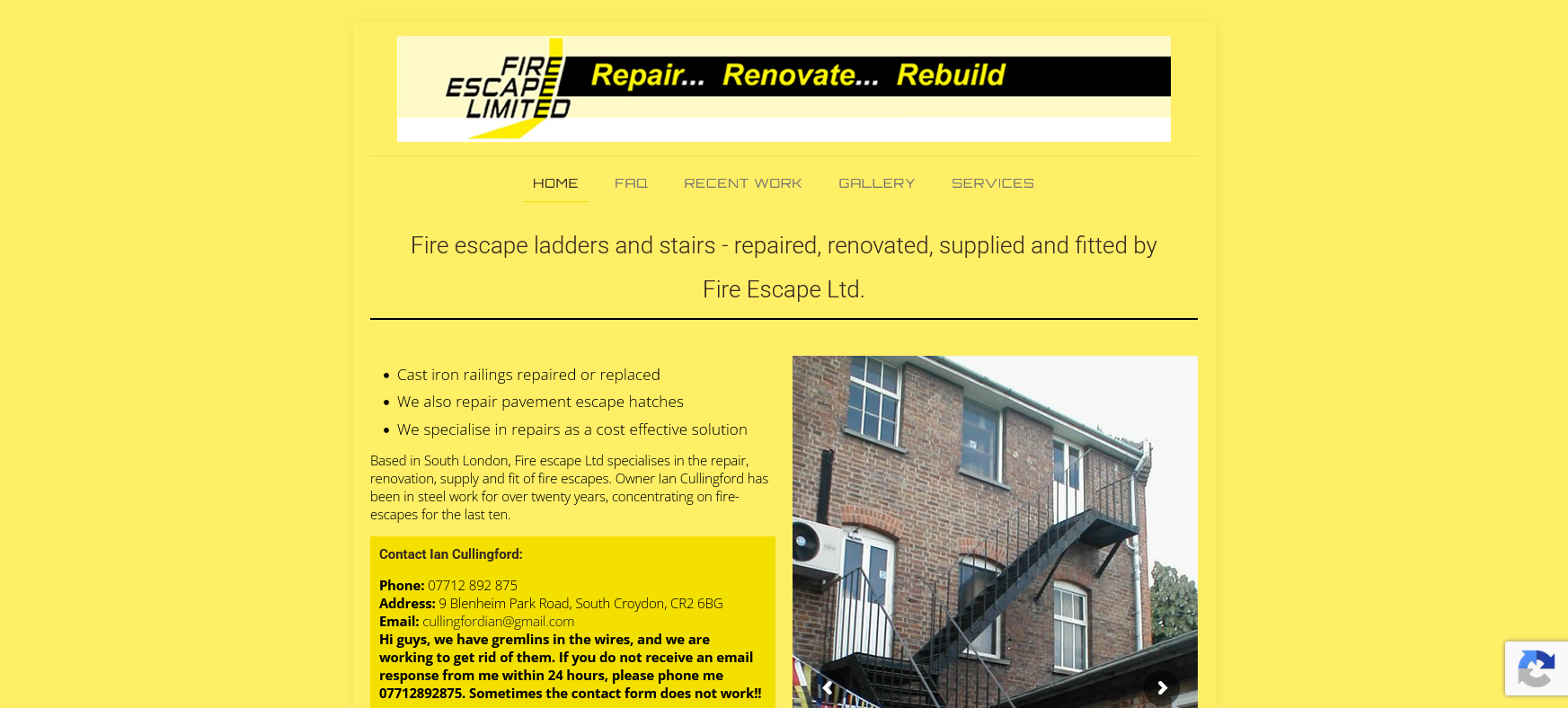 Fire Escape Ltd Website Screenshot 001