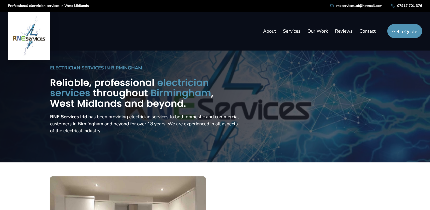 RNE Services Website Screenshot 001