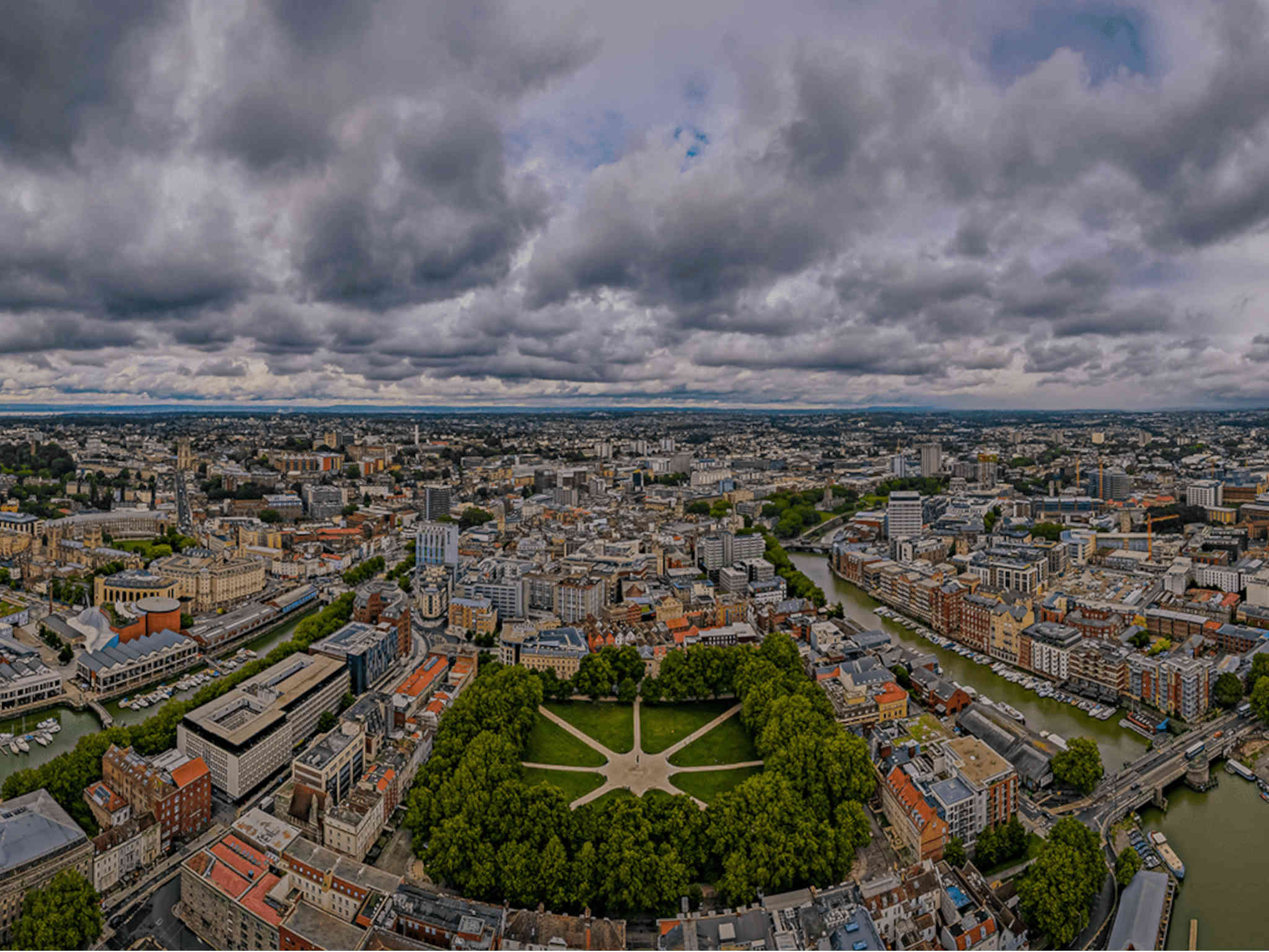 Arial Picture of Bristol City Centre