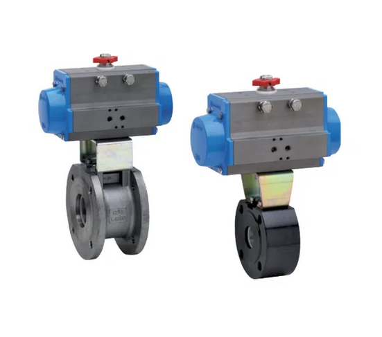 Pneumatically Actuated Wafer Ball Valves, Stainless Steel & Carbon Steel
