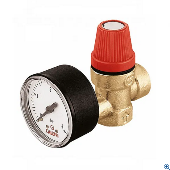 Altecnic / Caleffi 313 Series Pressure Relief Valve With Gauge 3/4" x 3/4" F x F 6 Bar - 313560