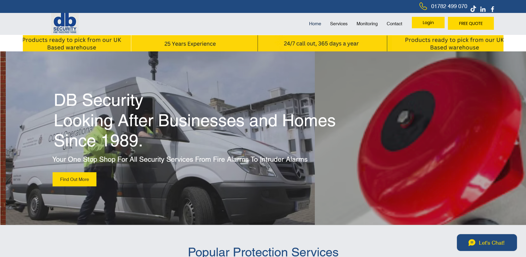 DB Security Services Website Screenshot 001