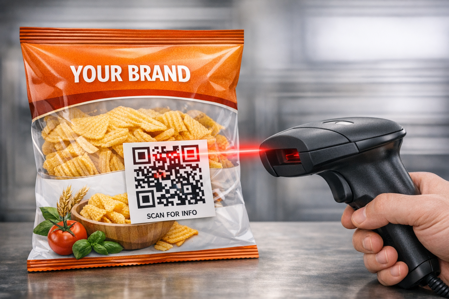 Scanner Scanning a QR Code - AI Generated Image