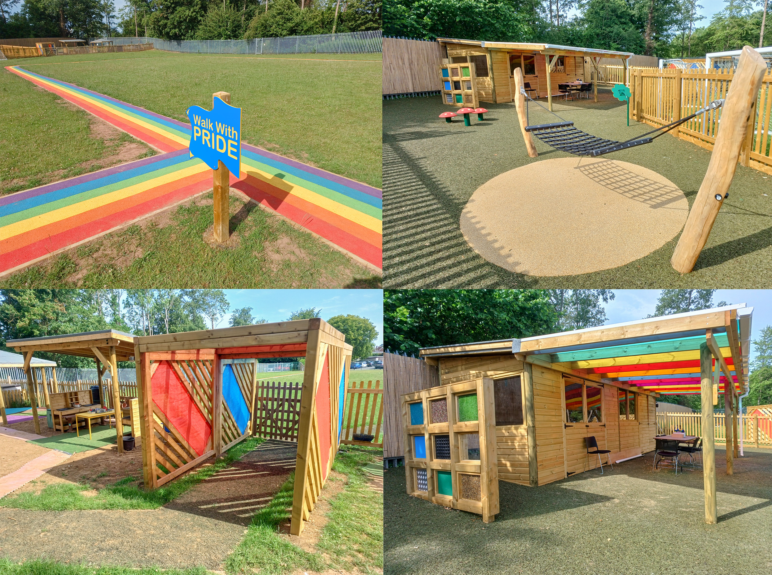 Bright and Engaging Outdoor Spaces for Slated Row School