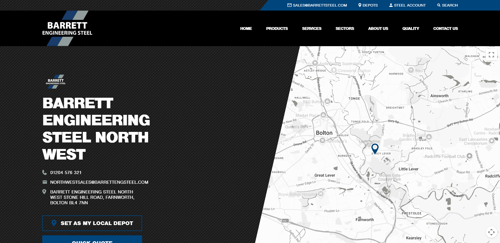 Barrett Engineering Steel North West Website Screenshot 001