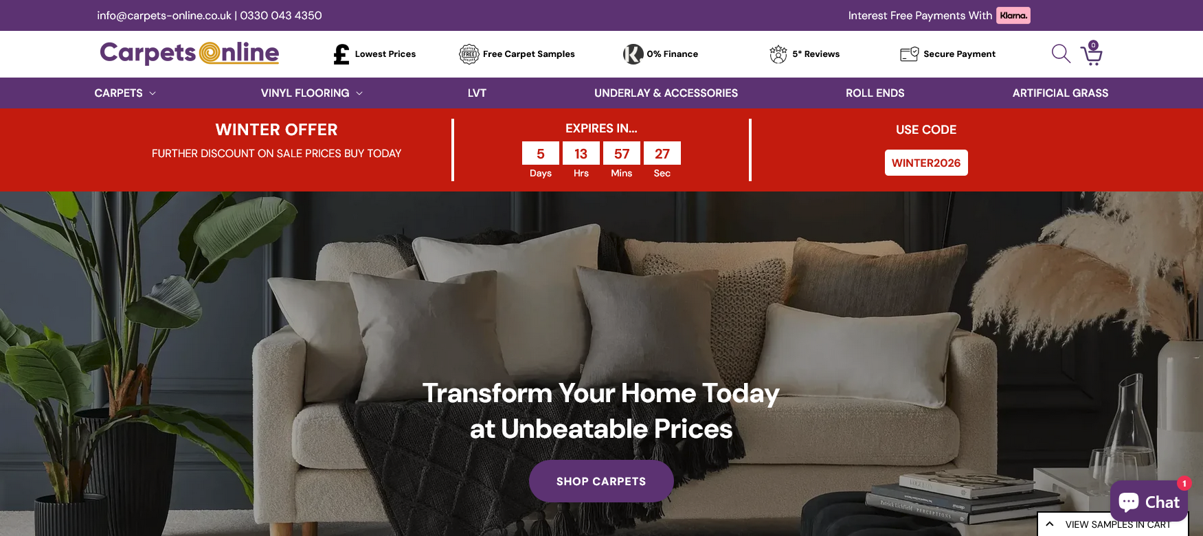 Carpets Online Website Screenshot 001