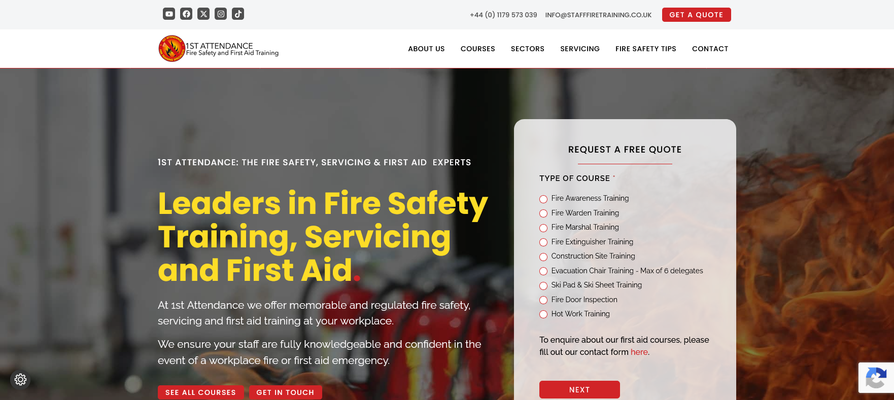 1st Attendance Training Group Ltd Website Screenshot 001