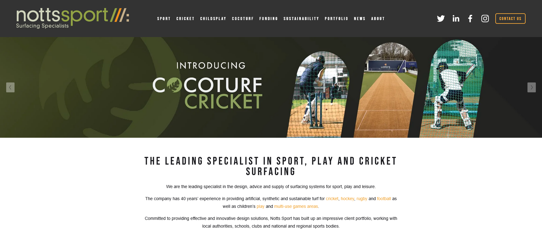 Notts Sport Website Screenshot 001