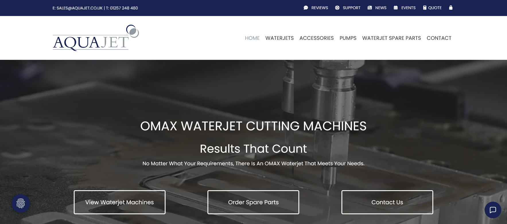 Aquajet Machining Systems Ltd Website Screenshot 001