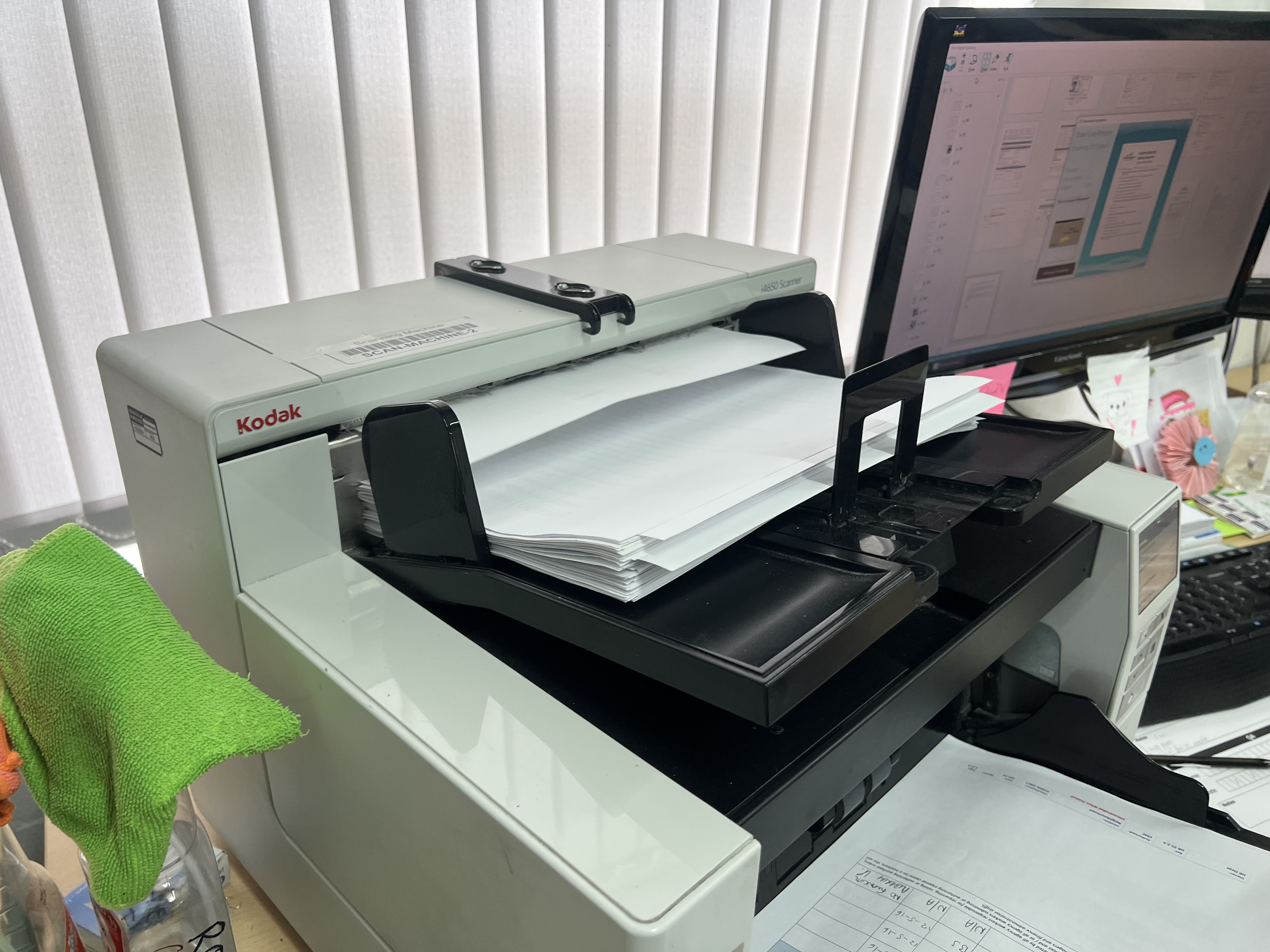 Production document scanning machine