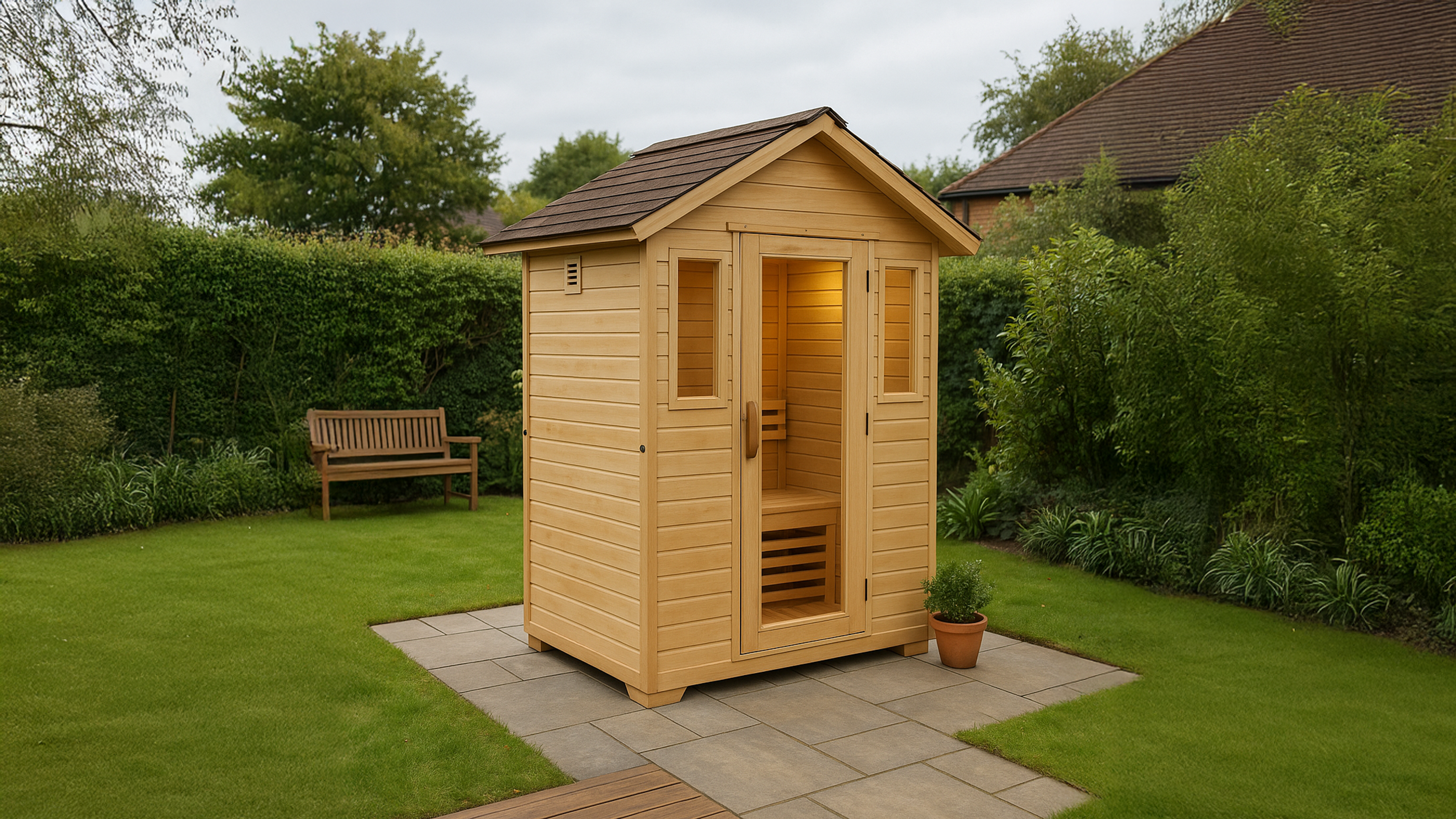 CenturaHeat 3 Person Traditional Outdoor Sauna Room