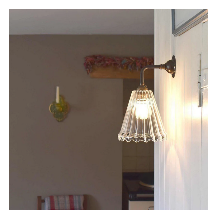 Rye Small Ribbed Glass Shade Wall Light