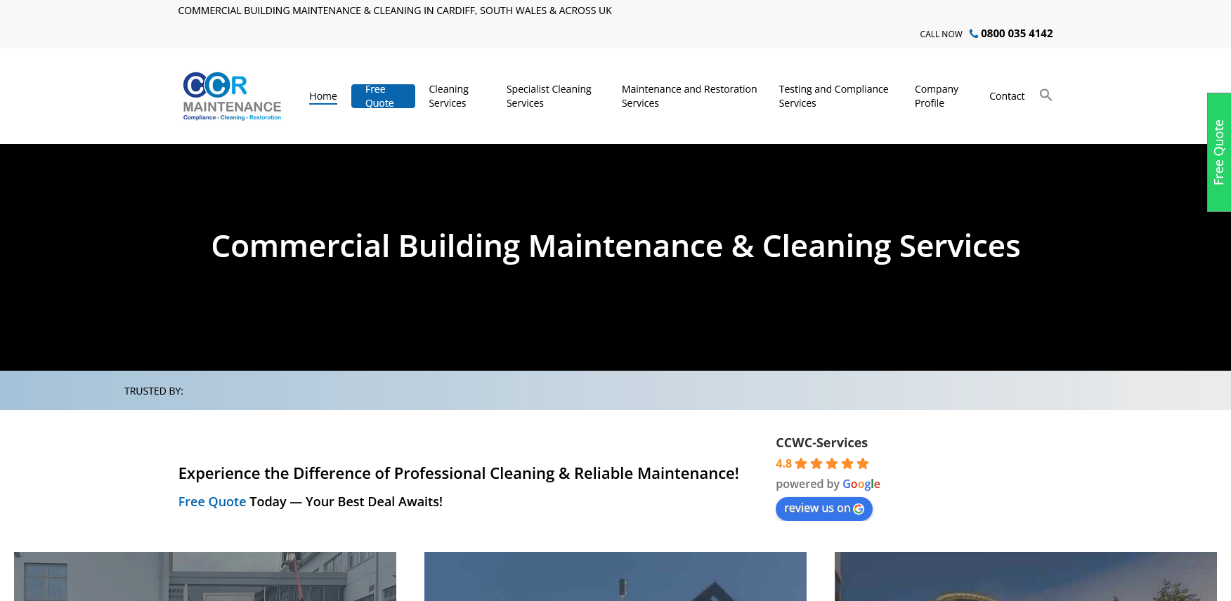 CCR Maintenance Website Screenshot 001