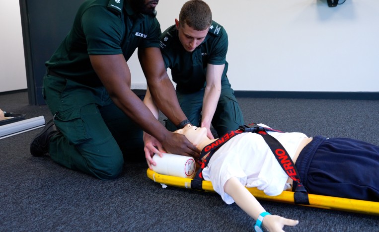 Medical Professional performing the first aid training