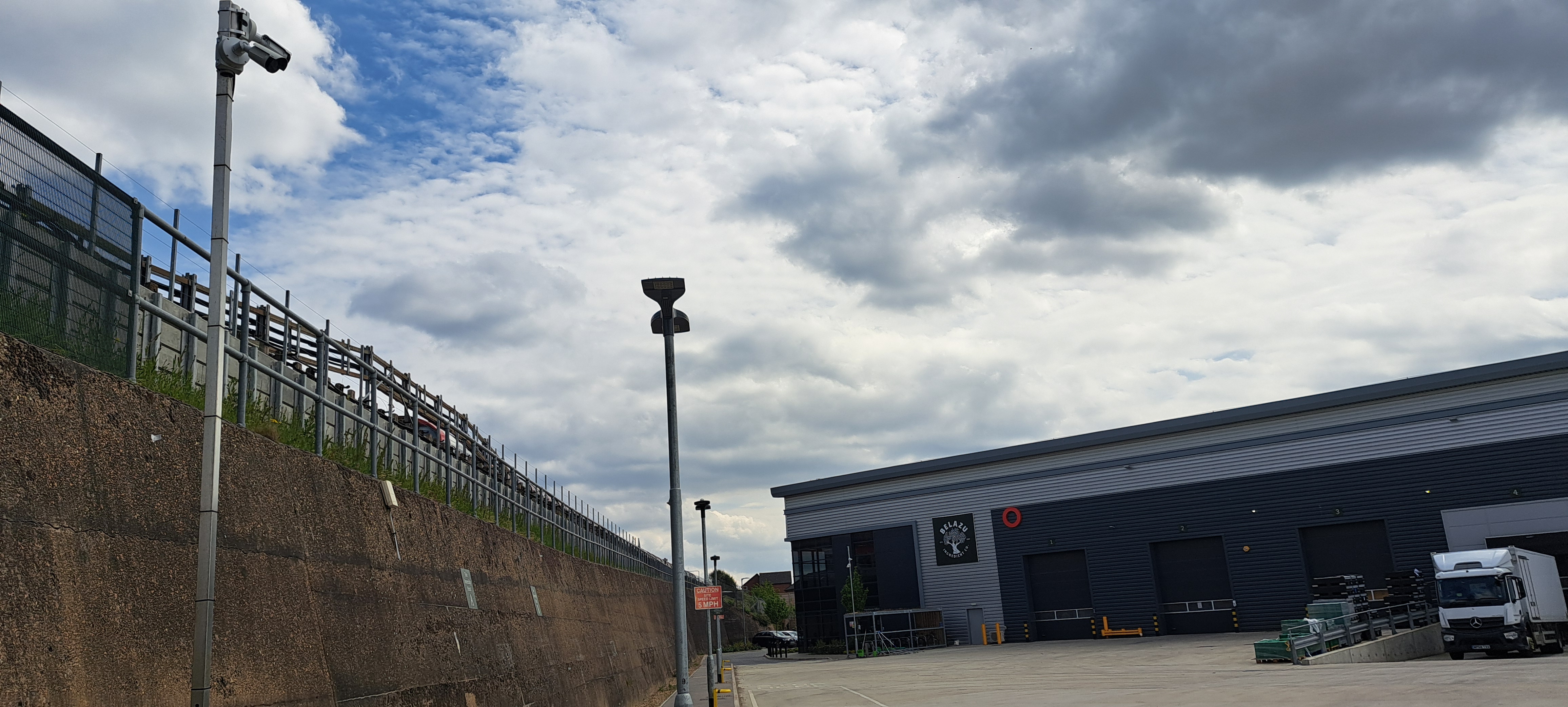 Axis CCTV camera's protecting the Belazu warehouse carpark