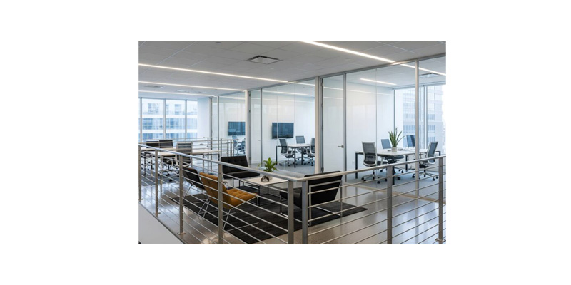 Elevating Privacy: Office Mezzanine Design with Glass-Partitioned Meeting Cabins