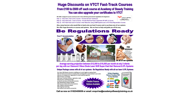 Fast-Track Your Beauty Laser Career with VTCT-Approved 3-Steps-to-Success Training + FREE 5★ Accommodation