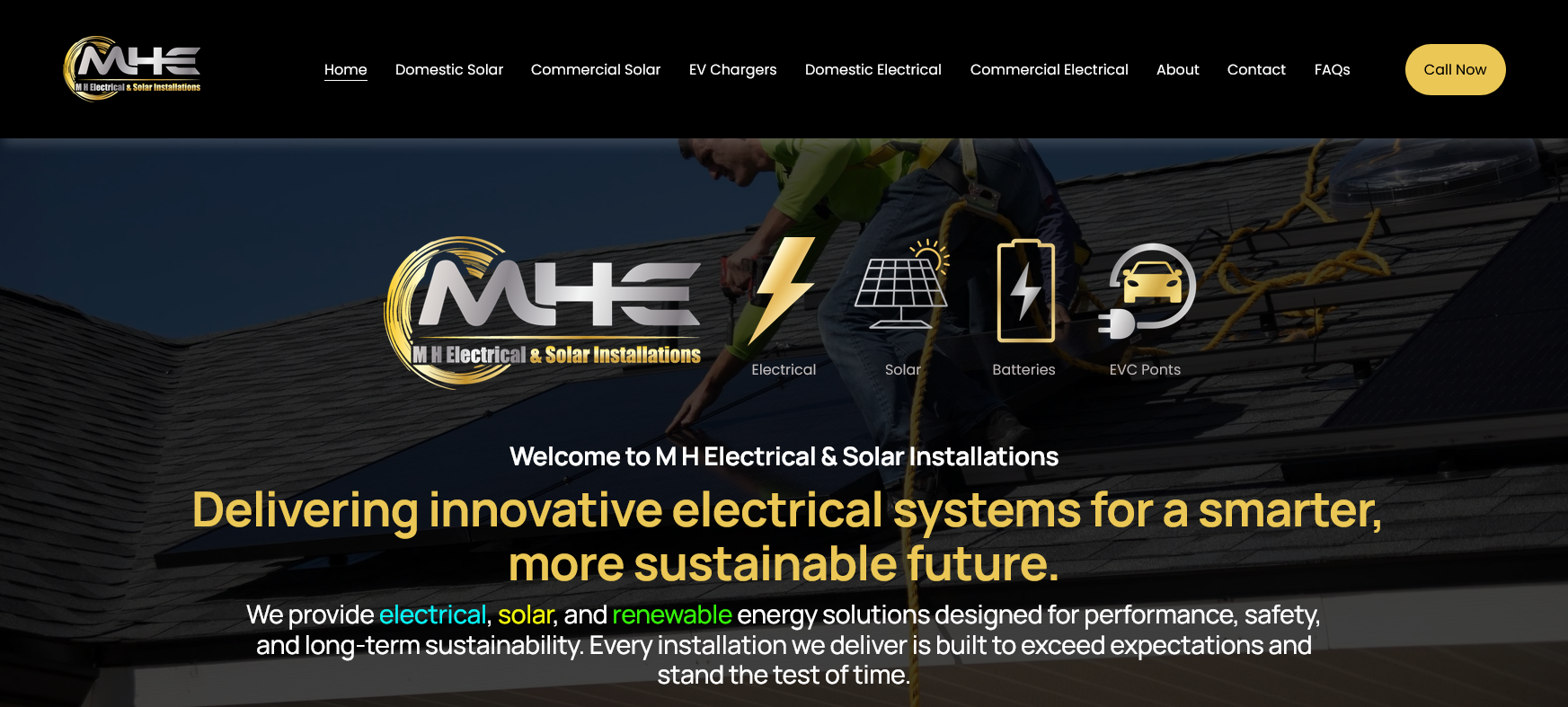 MH Electrical & Solar Installations Ltd Website Screenshot 001