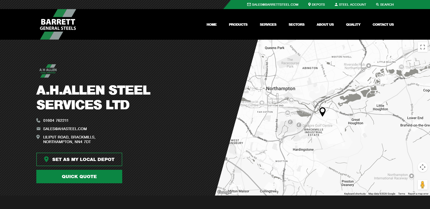 AH Allen Steel Services Ltd Website Screenshot 001