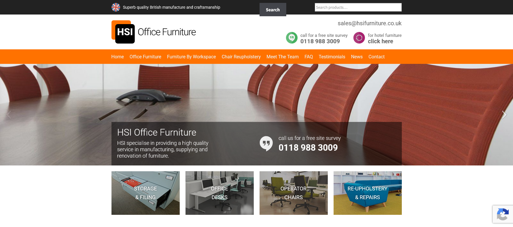 HSI Office Furniture Website Screenshot 001