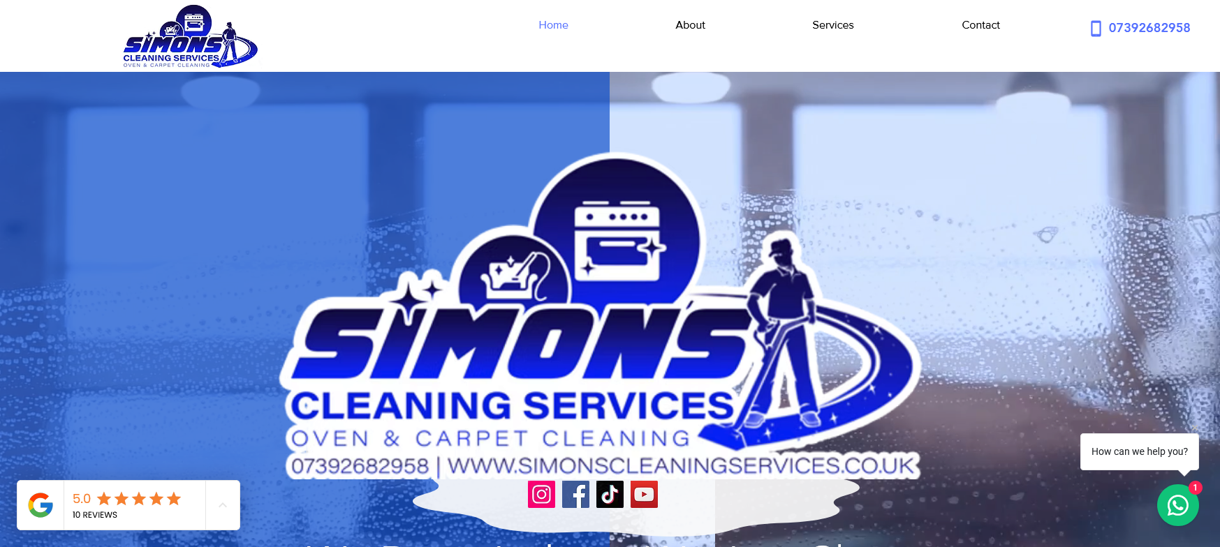 Simons Cleaning Services Website Screenshot 001